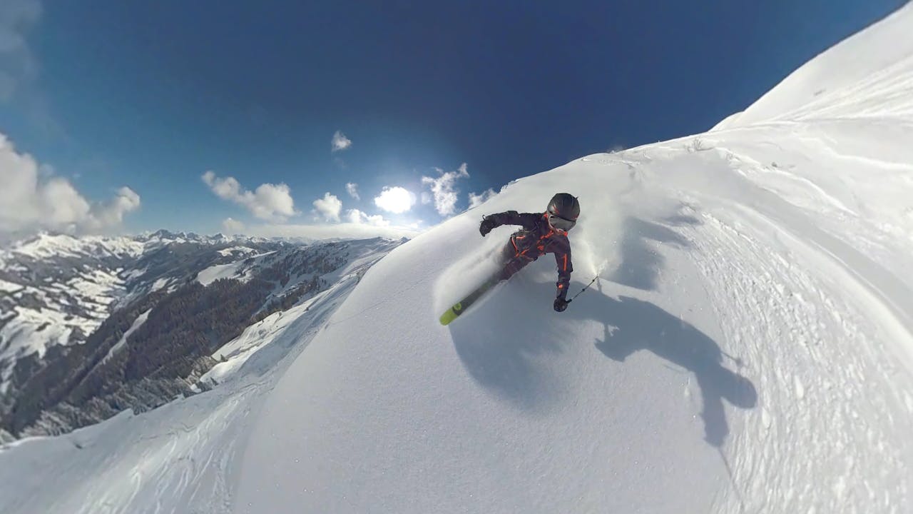 Person Riding Snow Skies in Snow